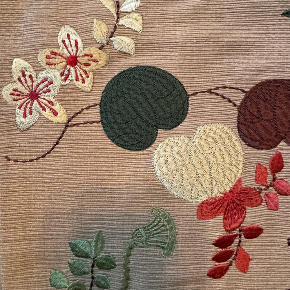 4 Crate & Barrel Mandarin Garden Pillow Covers Embroidered Holiday Fall 16”